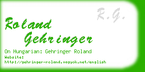 roland gehringer business card